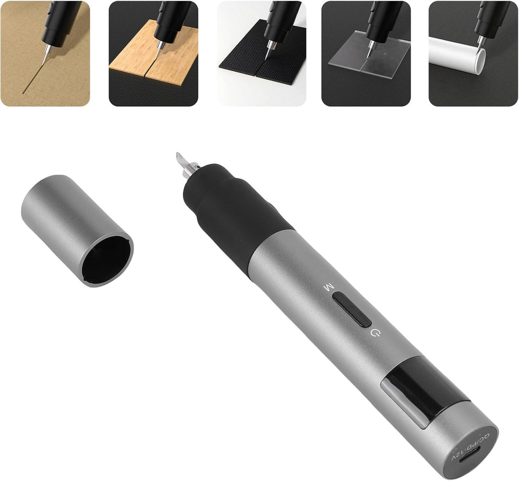VBESTLIFE 40KHz Ultrasonic Cutter, Handheld Craft Cutting Tool for 3D Prints, PVC, Leather, Type C Power Input and 4 Blades, for DIY, Modeling (FS-S1)