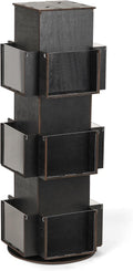Natheeph Rotating Display Stand Greeting Card Display Wooden Display Rack with Two Card Sticker for Greeting Card Vendor Coffee Bag 3 Tier Tabletop Display Stand (Ebony)