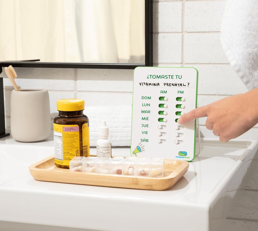 Medication Tracker & Pill Reminder | Visual Reminder Alarm | 7 Day AM PM Medication Reminder | Take and Slide | No More Second-guessing or Double-dosing | Perfect for The Elderly (Two Column Spanish)
