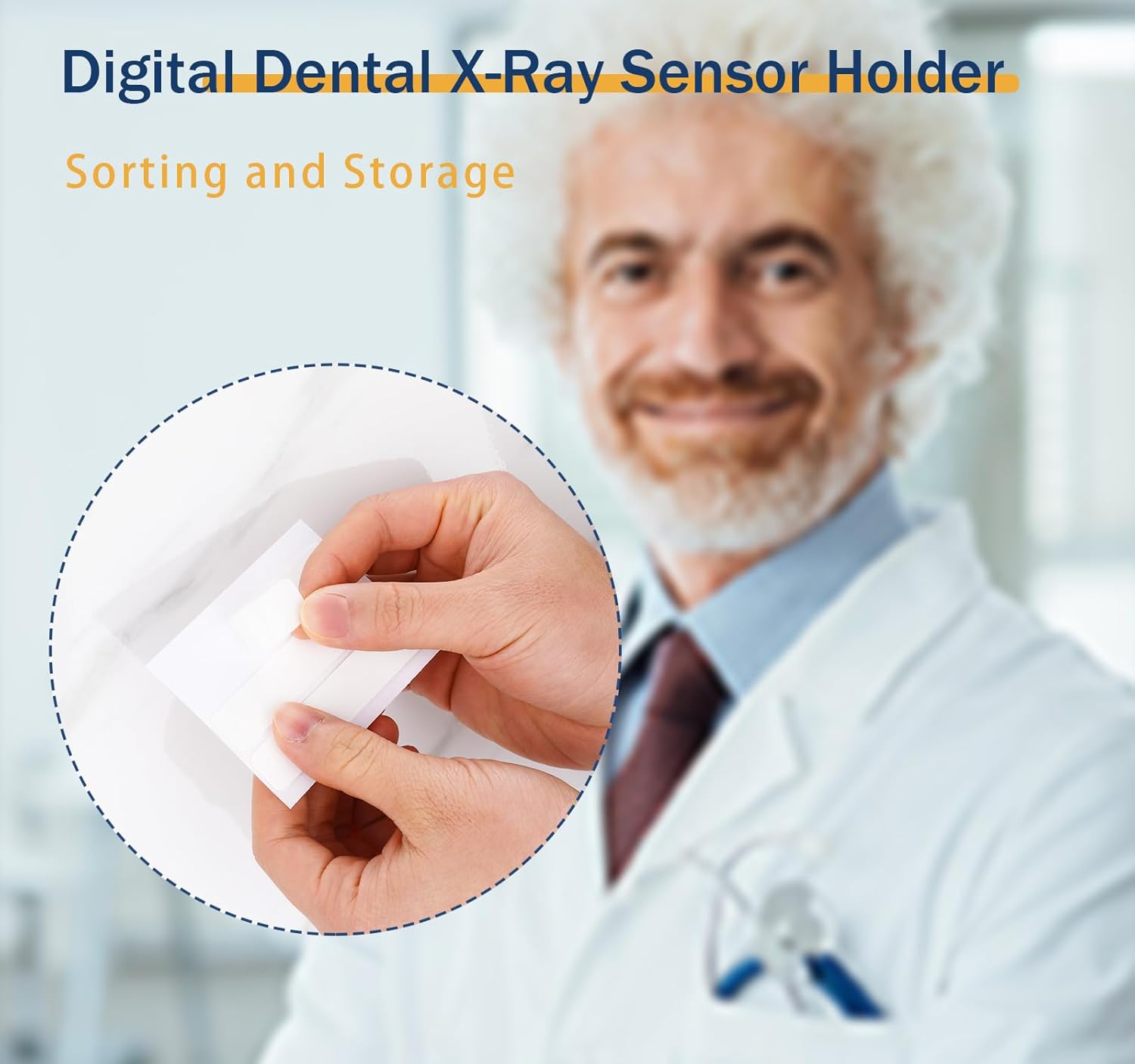 Dental X-Ray Sensor Holder (3-Pack, White) – High-Density Plastic Wall Mount, Adhesive Installation, Fits Most Sensor Brands & USB Cables for Dental Office