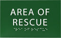 6" X4" Area of Rescue Sign - ADA Compliant Tactile Graphics Grade 2 Braille Text Wall Sign | Emergency Assistance, Refuge Place Sign for Schools, Offices, Apartments & Restaurants