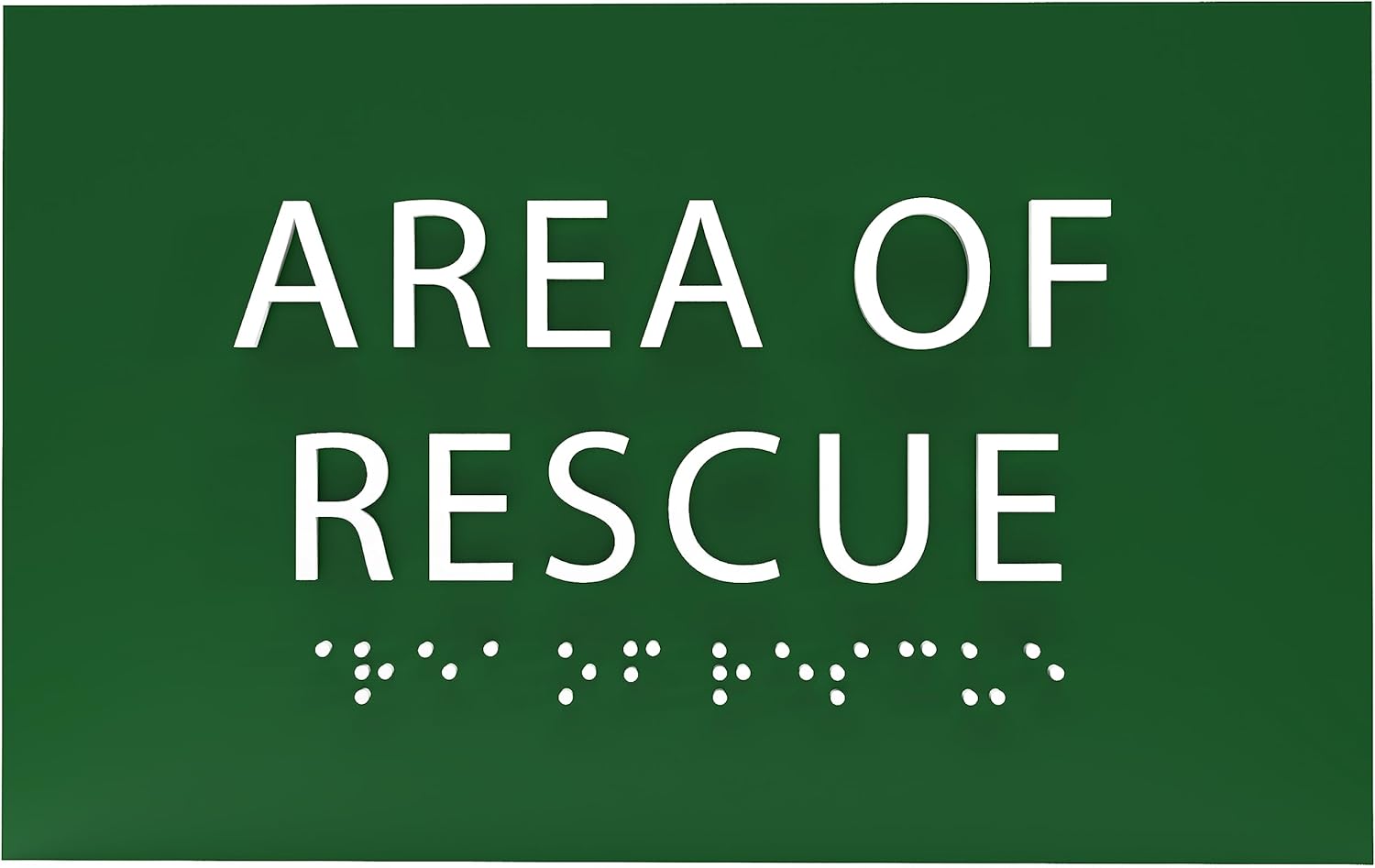 6" X4" Area of Rescue Sign - ADA Compliant Tactile Graphics Grade 2 Braille Text Wall Sign | Emergency Assistance, Refuge Place Sign for Schools, Offices, Apartments & Restaurants