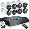 【130°Ultra Wide-Angle】 Outdoor Wired Security Camera System, Home Video Surveillance Systems, POE IP Cameras, Surveillance DVR Kits