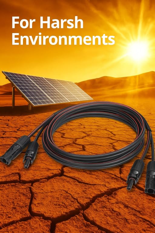 Solar Cable 40 Feet 2x12 AWG Twin Wire Solar Extension Cable, Copper Strand with Female and Male Connectors on Both Ends, Solar Panel Cable Wire & Adaptor for Home, Shop and RV Solar Panels