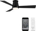 WAC Lighting Hug 3 Blades Aluminum Smart Flush Mount Ceiling Fan in Matte Black