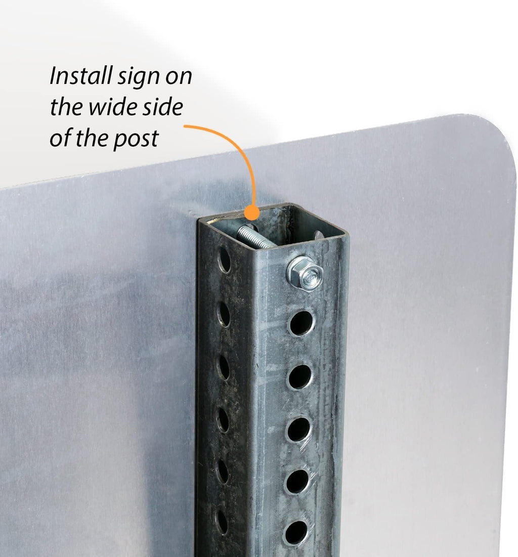 SmartSign Complete Breakaway System | Post - 8' Tall, 1.5" Wide and Base - 3' Tall, 1.75" Wide, Attachment Hardware Included