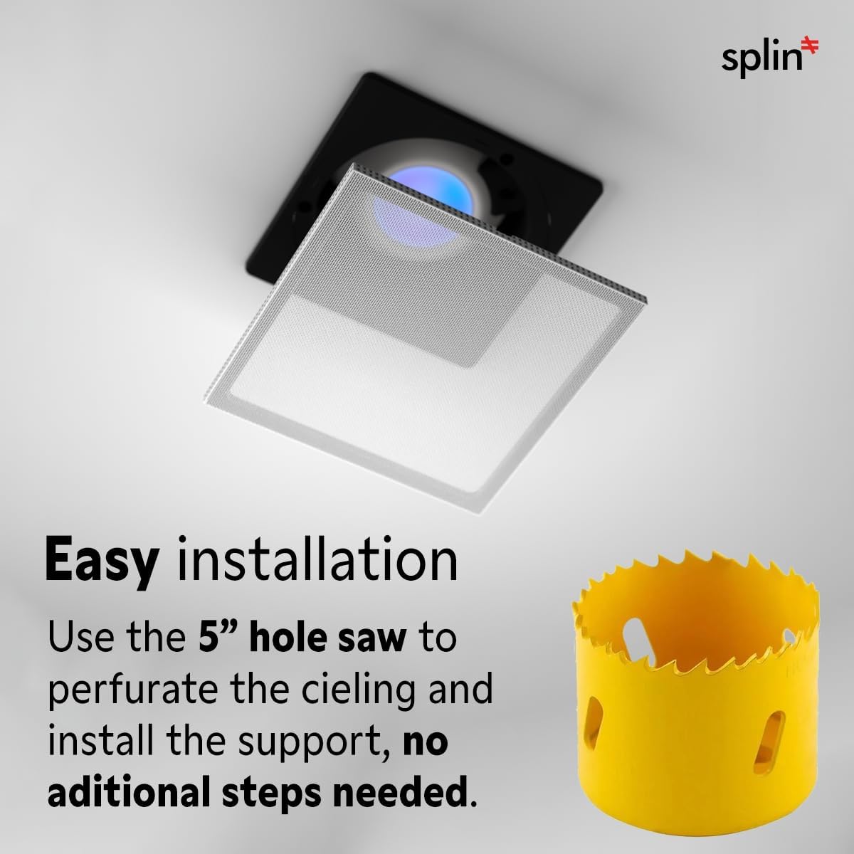 Splin Ceiling Embedded Mount Stand Compatible with Smart Speaker Alexa Echo Pop, Echo Dot 4th and 5th gen., Amazon, and HomePod Mini, Apple— Pro Light— Model Squared Built-in (White) —