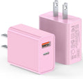 LCGENS USB C Wall Charger Block 20W, 2-Pack Dual Port PD Power Delivery Fast Type C Charging Block Plug Compatible with iPhone 13/14/15/16/17 Pro Max Plus, XS/XR/X,iPad,AirPorts,Galaxy S25/24