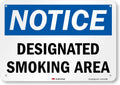 SmartSign “Notice - Designated Smoking Area” Sign | 7" x 10" 3M Reflective Aluminum
