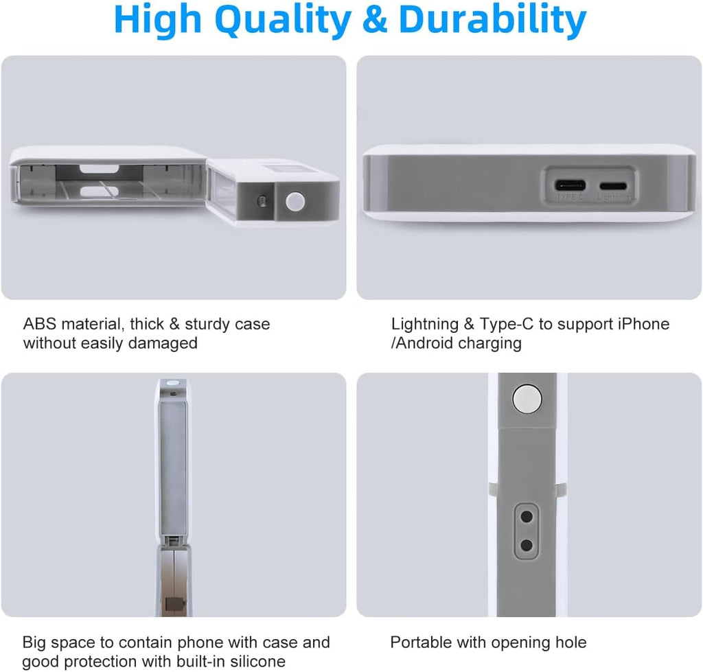 Phone Lock Box with Timer,Phone Lock Box,90 Days of Continuous Use,Quiet Mode,2 Charging Ports,Excessive Games,Mobile Phone Addiction
