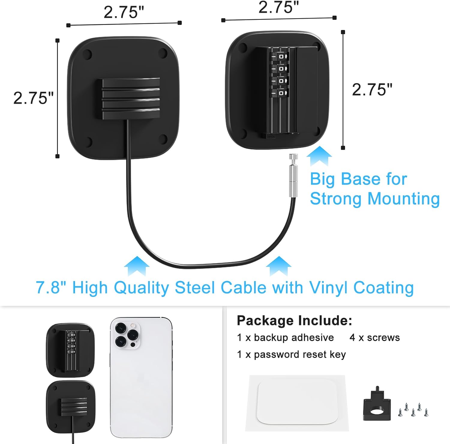 Fridge Lock with Combination, No Key Required, Upgrade Refrigerator Lock with Adhesive and Screws, Freezer Cabinet Pantry Drawer Latch to Keep Door Closed, for Kids Adults Cats & Dogs, Black
