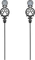 Touch of Class Pathways Reflective Driveway Marker Stake Set of Two for Outdoor Use | Paw Print Design | Personalized Tall Reflector Set of 2 | Black Durable Finish
