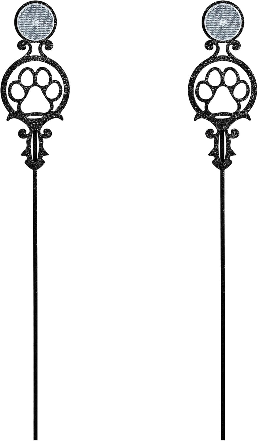 Touch of Class Pathways Reflective Driveway Marker Stake Set of Two for Outdoor Use | Paw Print Design | Personalized Tall Reflector Set of 2 | Black Durable Finish