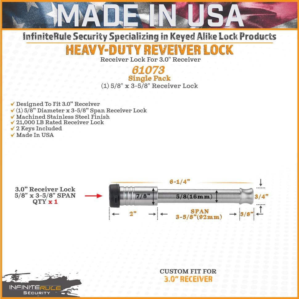 61073 | Receiver Lock for 3" Receiver