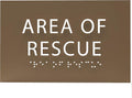 6" X4" Area of Rescue Sign - ADA Compliant Tactile Graphics Grade 2 Braille Text Wall Sign | Emergency Assistance, Refuge Place Sign for Schools, Offices, Apartments & Restaurants