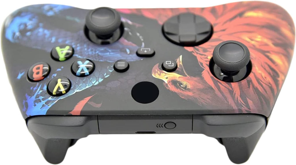 Hand Airbrushed Fade Custom Controller Compatible with Xbox Series X/S & Xbox One (Series X/S Bird V Snake)