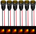 6pcs Yellow Indicator Pilot Light AC/DC 12-24V Mounting Hole Size 10mm(Flame Retardant Plastic Shell)