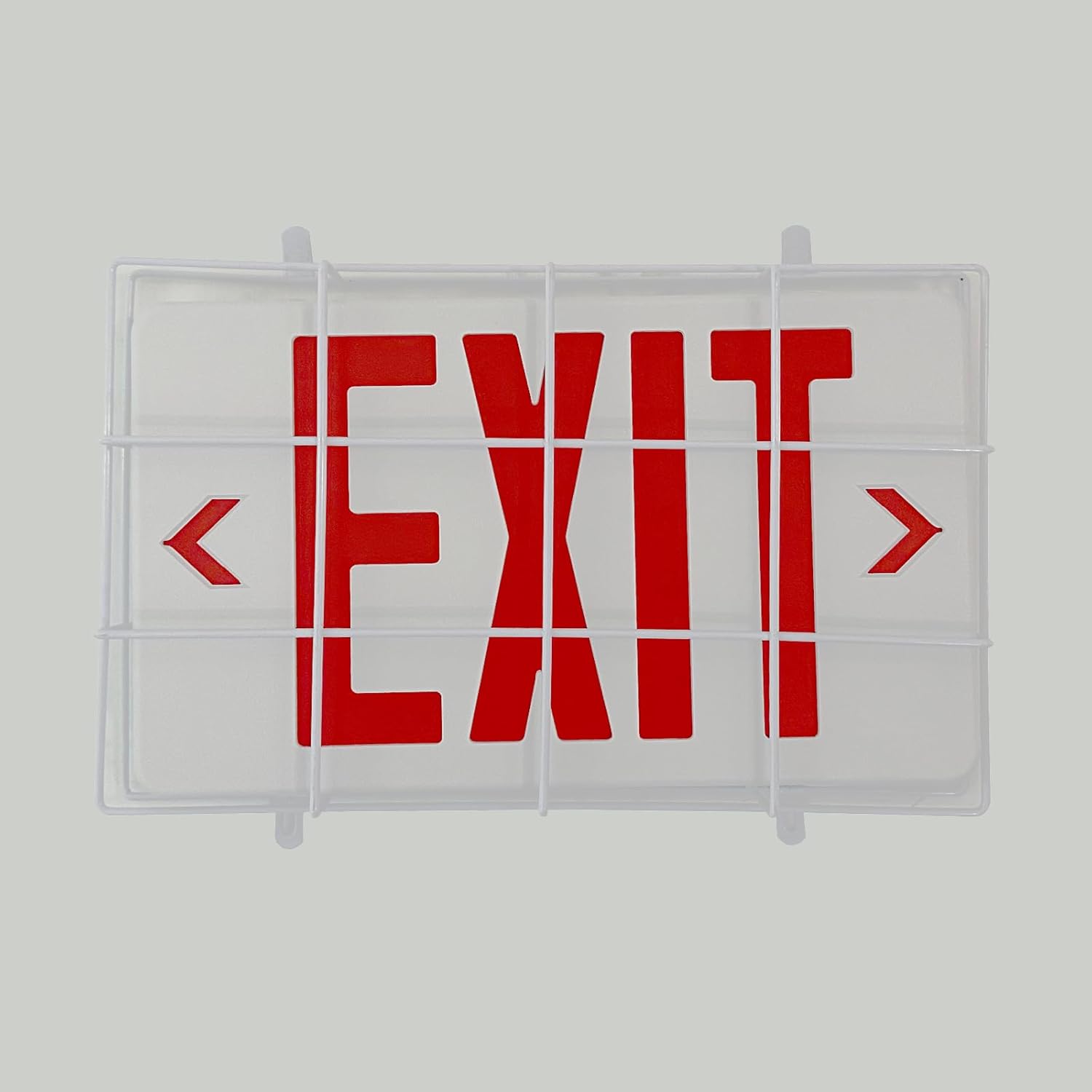 TANLUX Exit Sign with Steel Wire Guard, Wall Mounted Emergency Exit Light with Protective Cover