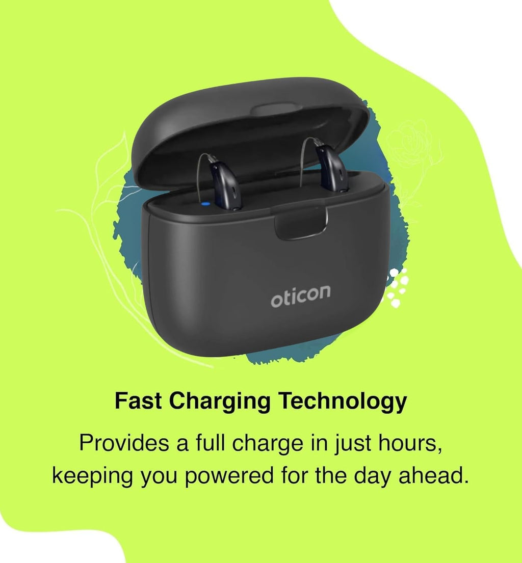 Smart Rechargeable Hearing-Aid Charger with Auto Shut-Off & LED Status Indicators – Fast, Cord-Free Docking Station for Two Devices