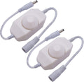 weideer 2Pcs DC12V-24V LED Strip Lights Dimmer Switch PWM Rotary Dimmer Controller Inline Dimmer Switch for LED String Lights Christmas Lights White K-018-W