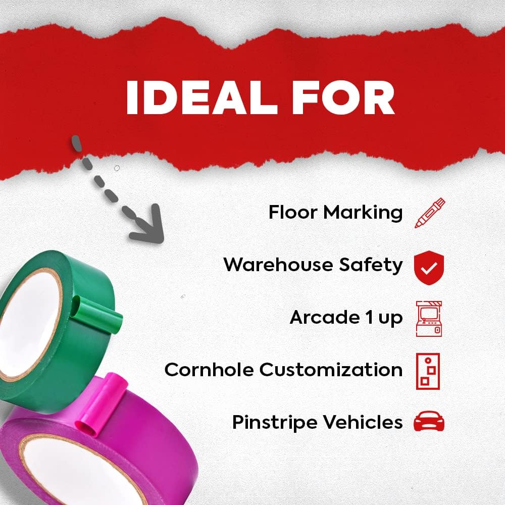 MAT Vinyl Marking Tape Purple - 4 inch x 36 yds. for Safety Floor Marking (School Gym, Restaurants, Warehouse), Dance Floor Splicing, Pinstriping Cars & Boats