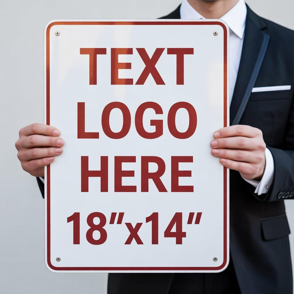 Custom Metal Sign Outdoor, Personalized Metal Signs for Office, Business, Home, 18x14 Inches, Rust Free .040 Aluminum
