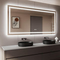 84x40 Inch LED Bathroom Mirror with Lights, Backlit and Front Lighted Bathroom Mirrors for Wall, Anti-Fog Dimmable Memory Shatterproof LED Vanity Mirror for Bathroom