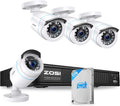 ZOSI H.265+ Full 1080p Home Security Camera System Outdoor Indoor, 5MP-Lite CCTV DVR 8 Channel with AI Human Vehicle Detection, 4 x 1080p Weatherproof Surveillance Camera, 80ft Night Vision, 1TB HDD