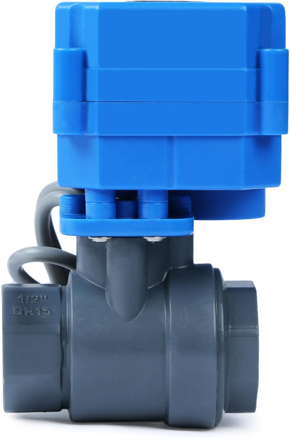 U.S. Solid 1/2 in UPVC Motorized Ball Valve - Plastic Electrical Ball Valve with Full Port, 2 Wire Auto Return, 9-36V AC/DC, Normally Closed