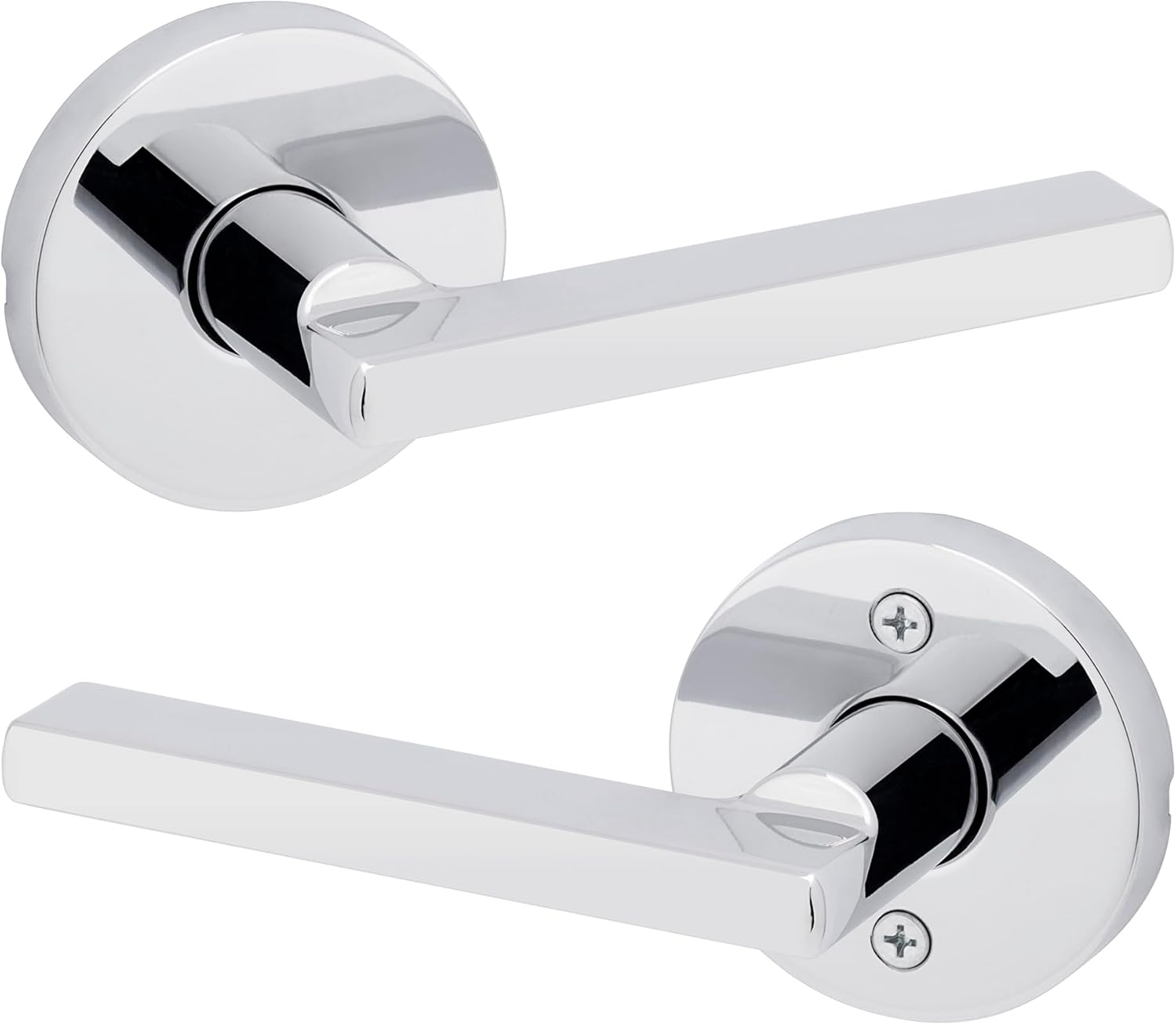Kwikset Halifax Interior Passage Door Knob, Round Handle for Closet and Hallway Doors, Non-Locking Doorknob in Polished Chrome, with Microban Protection