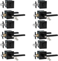 Keyed Entry Door Handle with Single Cylinder Deadbolt, Keyed Alike(Same Keys Only Per Set) Front Door/Exterior Door Lever Lockset, Matte Black, 6 Sets of Locks with 6 Sets of Different Keys