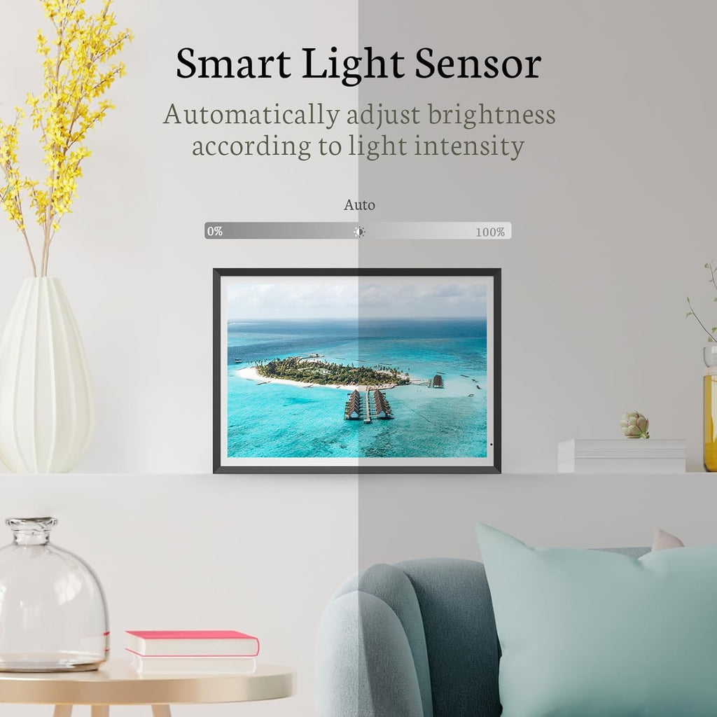 BSIMB 13.5 Inch Digital Picture Frame, 3K Resolution Ultimate Clarity Touch Screen Large WiFi Electronic Photo Frame Display 32GB, Share Pictures/Videos via App/USB/SD Easy Setup Gifts for Mom, Black