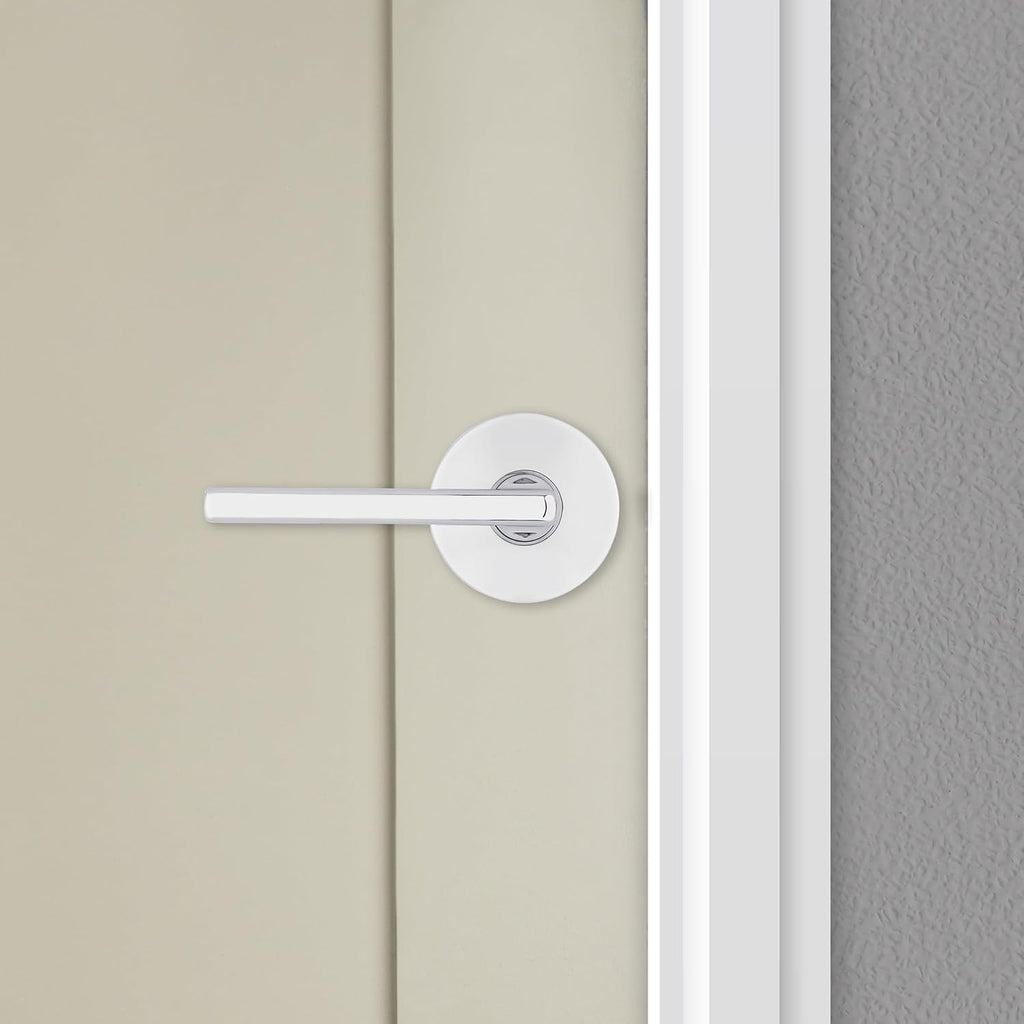 Kwikset Halifax Interior Passage Door Knob, Round Handle for Closet and Hallway Doors, Non-Locking Doorknob in Polished Chrome, with Microban Protection