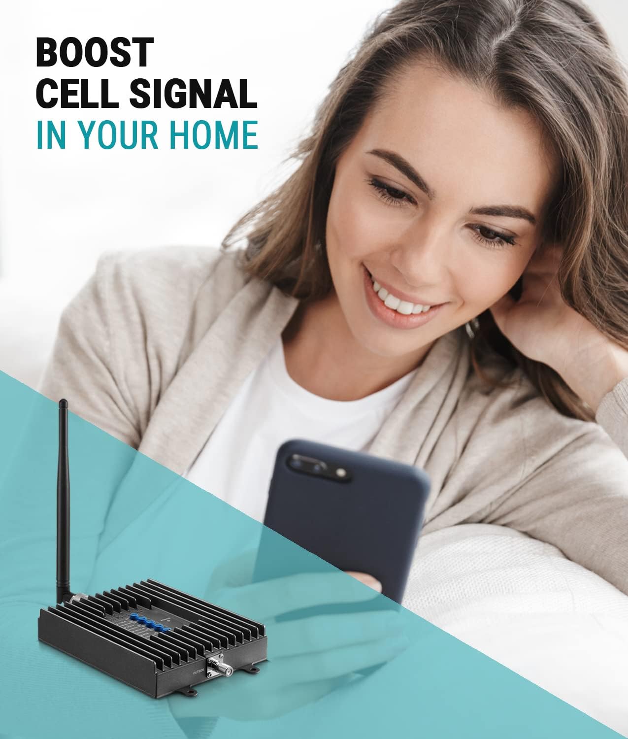 SureCall Fusion4Home Cell Phone Signal Booster up to 3000 sq ft, Boosts 5G/4G LTE, Yagi Outdoor Antenna, Home & Office Multi-User All Carrier, Verizon AT&T Sprint T-Mobile, FCC Approved, USA Company
