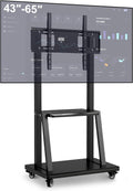 Smart Board Stand with Wheels,Height Adjustable Mobile Rolling Stand for Classroom & Office, Holds up to 300lbs, Whiteboard Portable Cart on Wheels (for 43-65 Inch Smart Board)