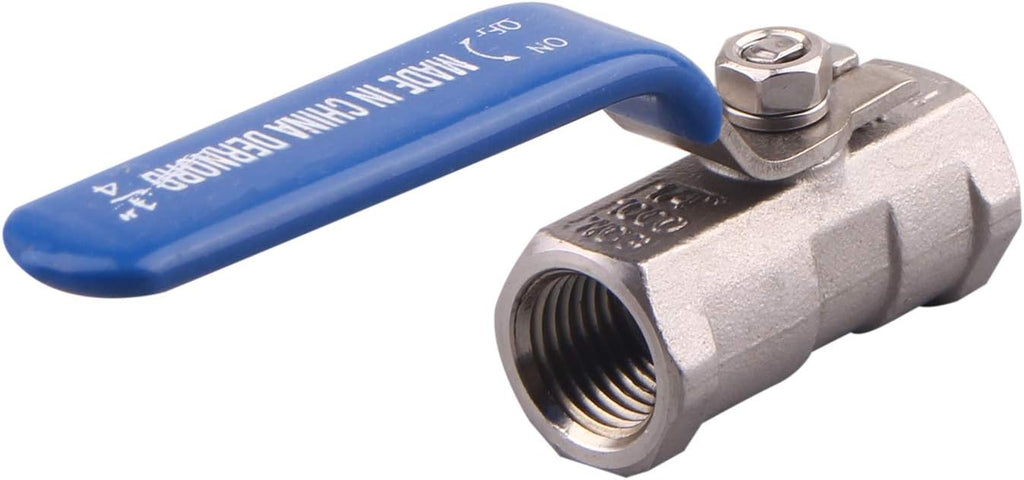 DERNORD Stainless Steel Ball Valve 1PC Type 0.25" NPT Standard Port for Water, Oil, and Gas (1/4 Inch Ball Valve)