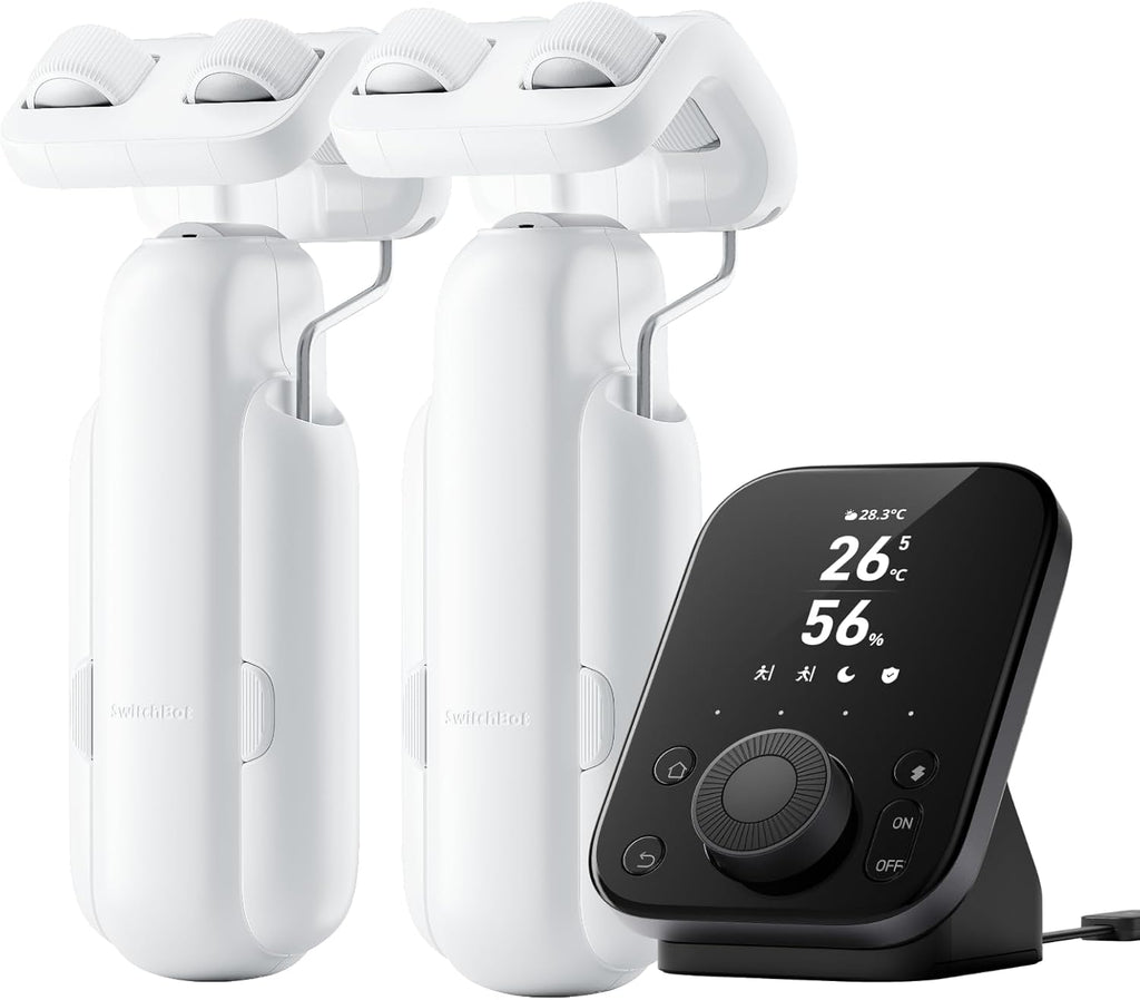 SwitchBot Smart Automatic Curtain Opener 2 Packs with Hub3 - Bluetooth Remote Control with App/Timer, High-Performance Motor, Unlimited Power, Compatible with Alexa, Google Home, HomeKit