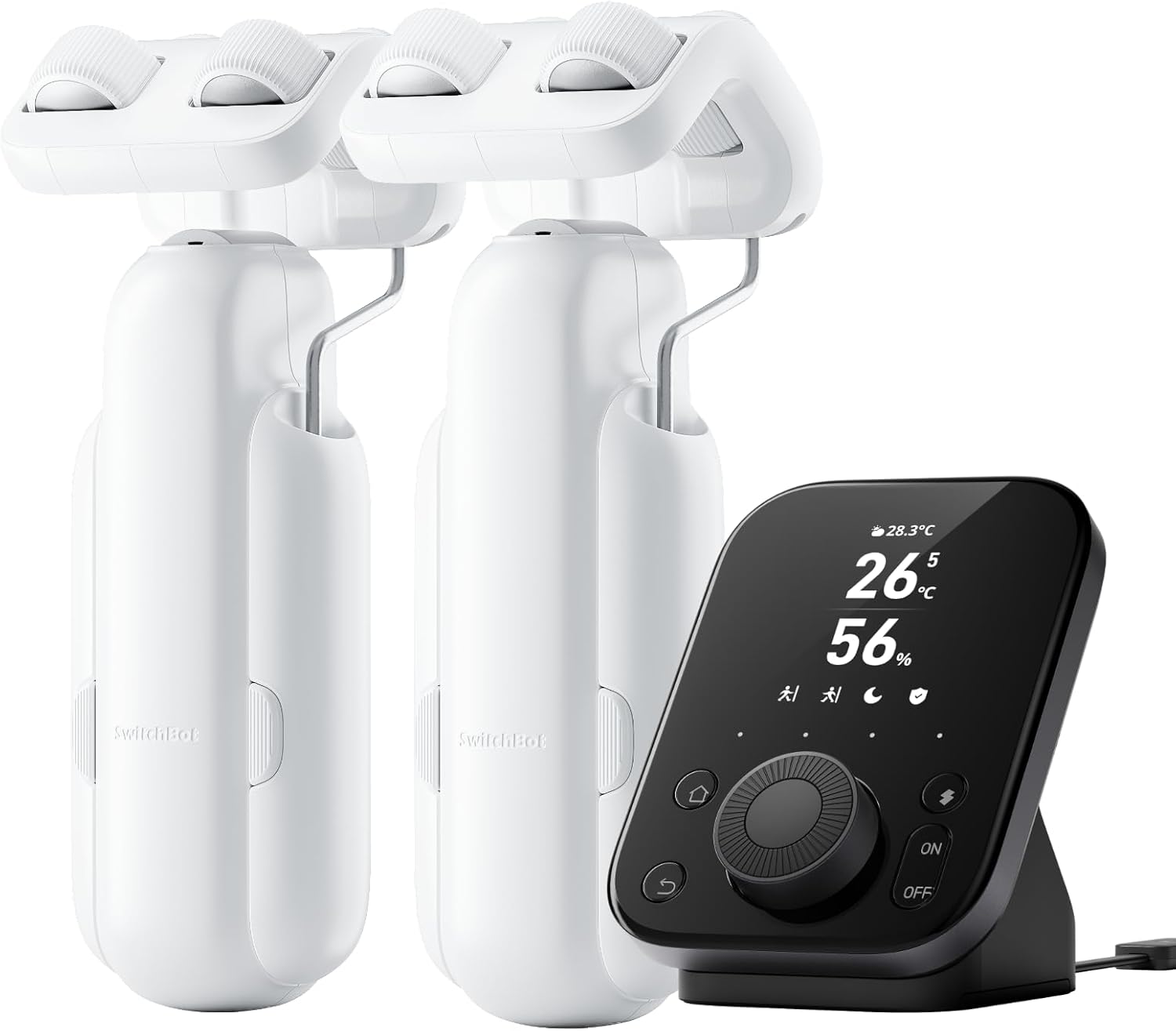SwitchBot Smart Automatic Curtain Opener 2 Packs with Hub3 - Bluetooth Remote Control with App/Timer, High-Performance Motor, Unlimited Power, Compatible with Alexa, Google Home, HomeKit