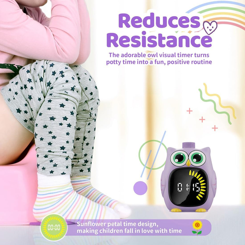 Visual Timer for Kids 99 Minute Kid Timer Visual Countdown Focus Smoother Routines for ADHD Autism Toddler Classroom Home Silent Management Tools Purple