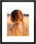 Golden State Art, Simple and Stylish Picture Frame with Mat & Real Glass Vertical Horizontal Display (16x20, Black)