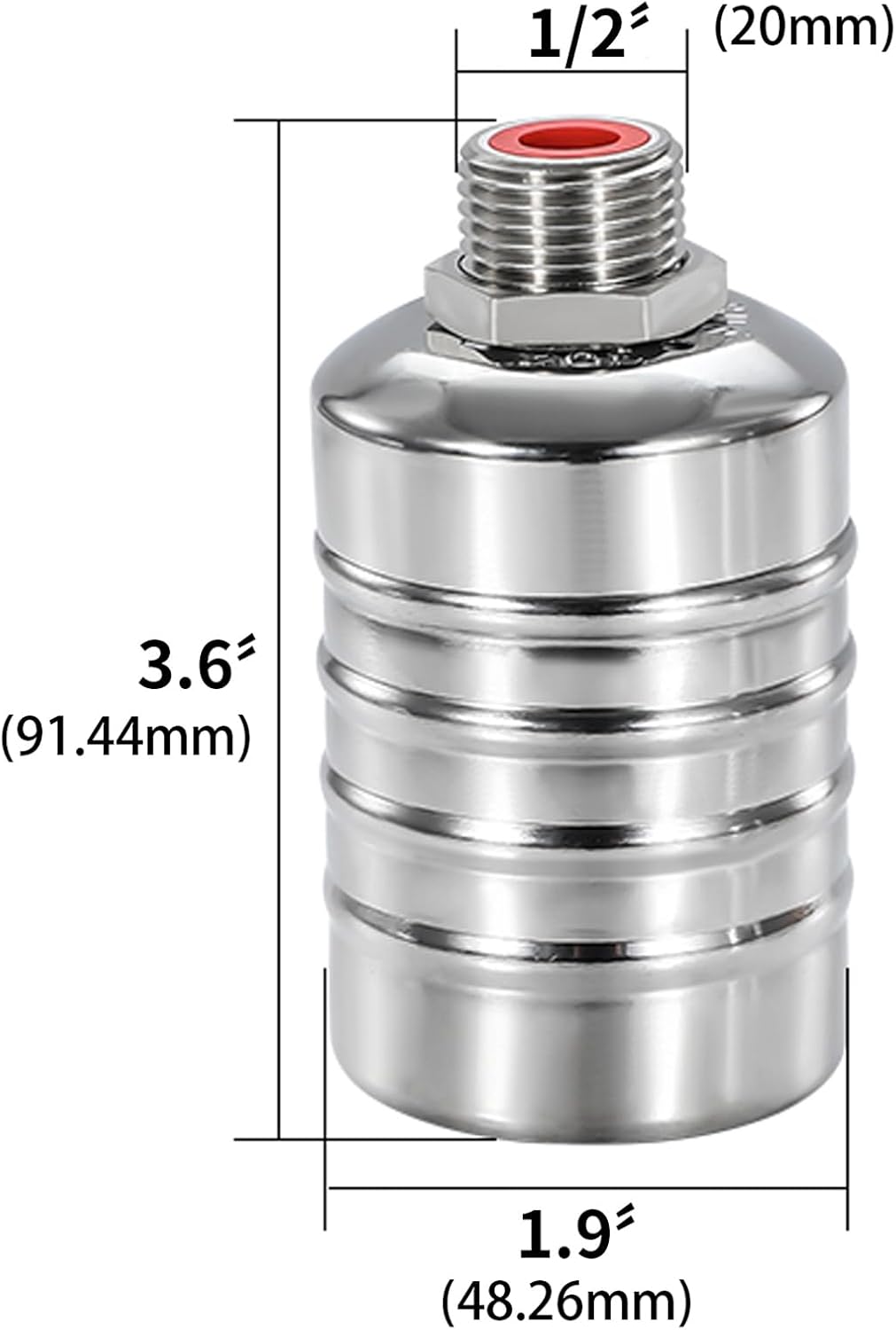 1/2 Inch Water Float Valve 304 Stainless Steel Automatic Water Level Control Valve No Need Electricity Water Level Controller Auto Fill Shut Off Mini Float Valve for Water Tank,Pool,Pond,Tower