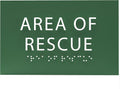 6" X4" Area of Rescue Sign - ADA Compliant Tactile Graphics Grade 2 Braille Text Wall Sign | Emergency Assistance, Refuge Place Sign for Schools, Offices, Apartments & Restaurants