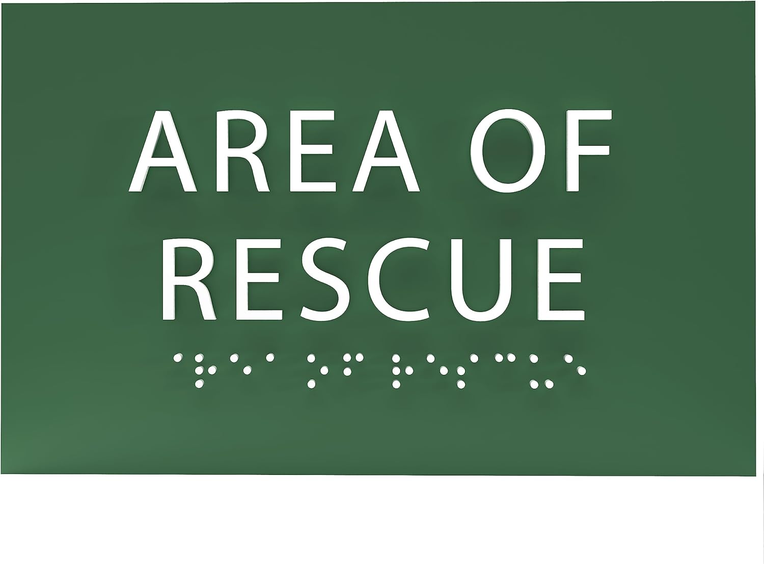 6" X4" Area of Rescue Sign - ADA Compliant Tactile Graphics Grade 2 Braille Text Wall Sign | Emergency Assistance, Refuge Place Sign for Schools, Offices, Apartments & Restaurants