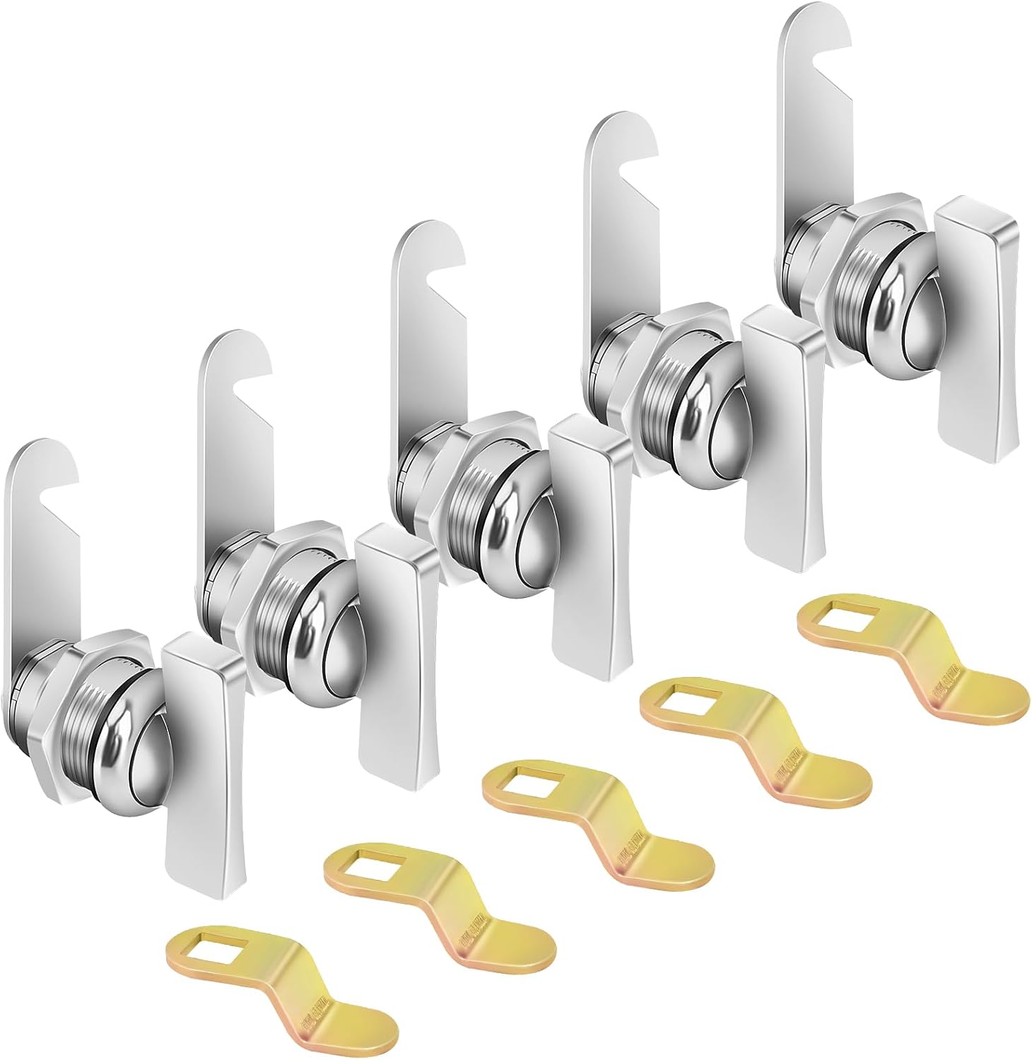 Sartaute 5/8' 5PCS Thumb Operated Offset Cabinet Locks, Keyless Non-Locking RV Compartment Lock, Fits on Camper, Vehicles, Files Drawers