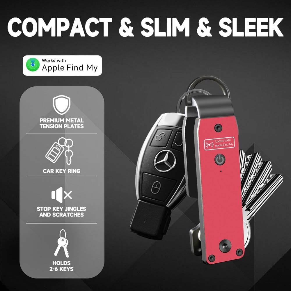 Key Organizer Men's Keychains with Smart Tracker, Key Finder, Compact Key Holder -Minimalist Key Case Metal Car Key Chain