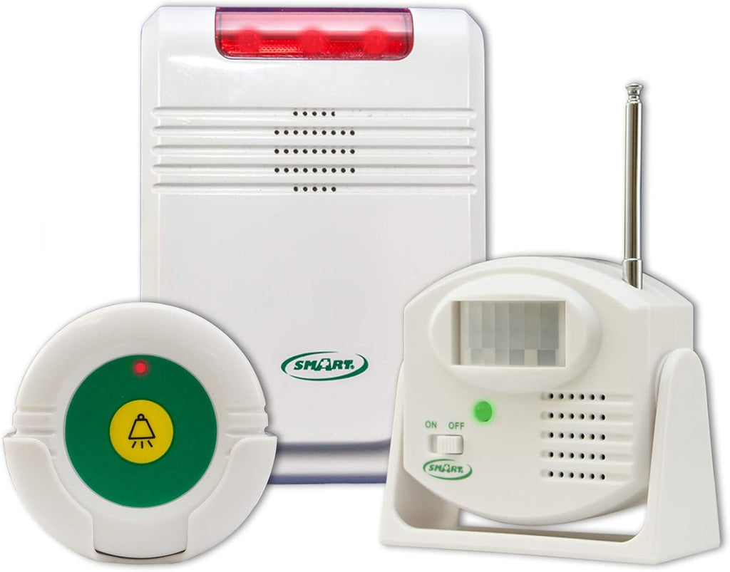 Smart Caregiver Monitor with Motion Sensor and Remote Reset Button - Passive Monitoring so You Know When They Need Help