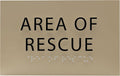 6" X4" Area of Rescue Sign - ADA Compliant Tactile Graphics Grade 2 Braille Text Wall Sign | Emergency Assistance, Refuge Place Sign for Schools, Offices, Apartments & Restaurants