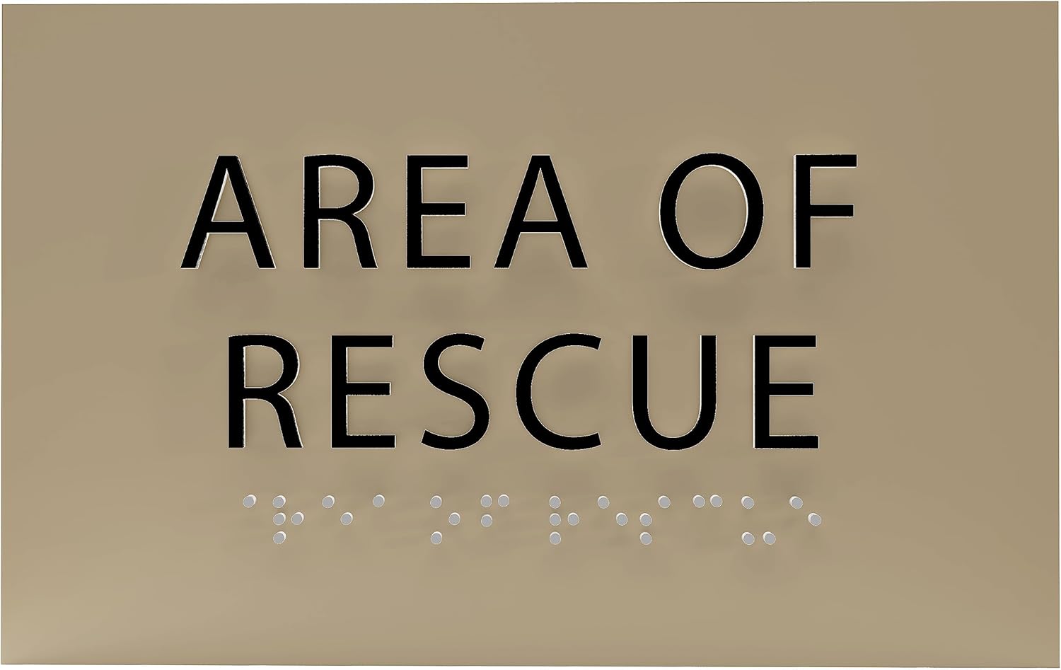 6" X4" Area of Rescue Sign - ADA Compliant Tactile Graphics Grade 2 Braille Text Wall Sign | Emergency Assistance, Refuge Place Sign for Schools, Offices, Apartments & Restaurants