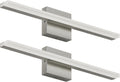 ZAGO 24 Inch Bathroom Linear Vanity Light Fixtures Over Mirror - LED Modern Wall Mounted Adjustable Hardwired Picture Lighting Bar with 5CCT Switchable, ETL & Damp Rated, Brushed Nickel, 2 Packs