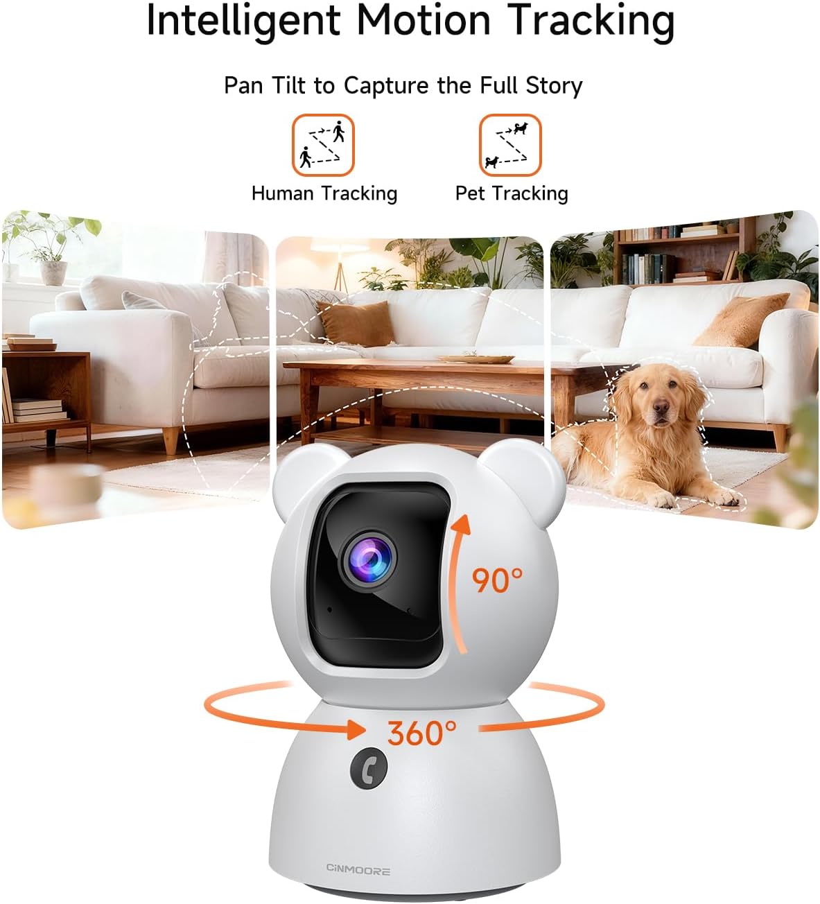 2.5K Cameras for Home Security, Non-Subscription AI Human/Pet/Crying Detection, 4MP Dog/Cat/Pet Camera Indoor with Phone App, Pan Tilt 2.4G WiFi Indoor Cameras, IR Night Vision, 2-Way Audio, 2 Pack